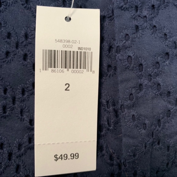 Banana Republic Navy Blue Eyelet Lace Shorts NWT 2 - Picture 3 of 3